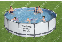 Бассейн Steel Pro MAX, 427 x 107 см, фильтр-насос, лестница, тент (56950)