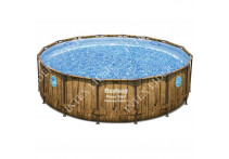 Бассейн круглый Bestway Power Steel Deluxe Ротанг 488х122 с фильтром 5678 л/ч (56725)